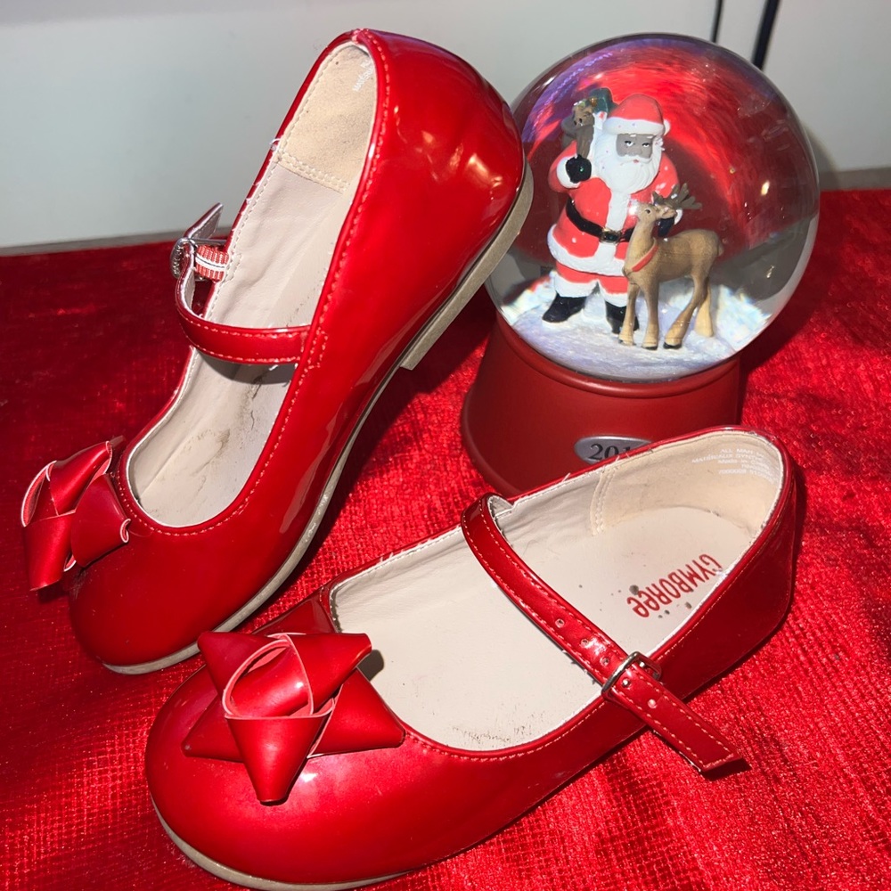 Christmas Mary Janes with Bow
